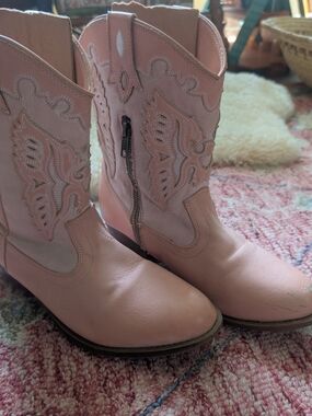 Pink Women's Western Zip Cowboy Boots